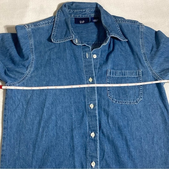 GAP Classic Denim Button Down Long Sleeve Shirt M - Picture 10 of 11